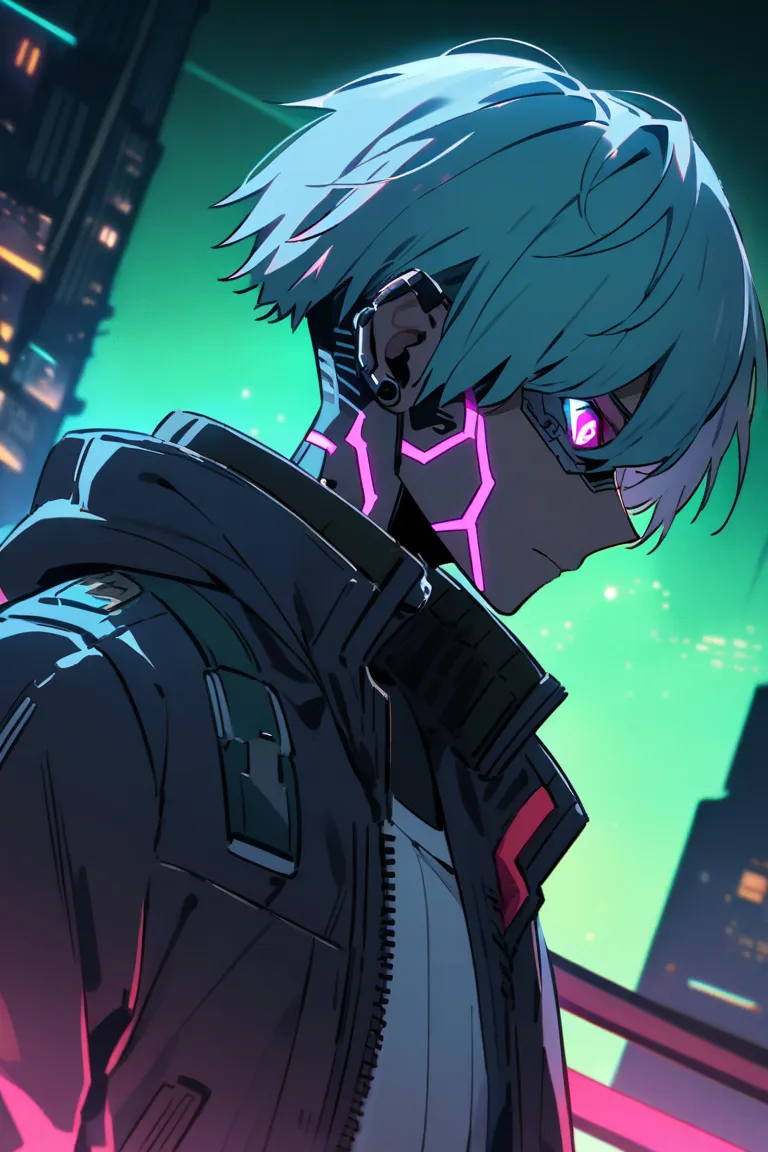 Make a cyberpunk guy anime