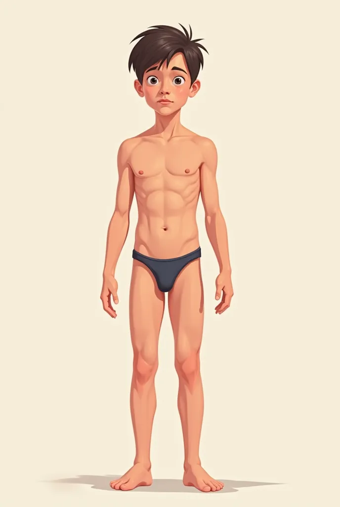 Generate an image of the physical changes of puberty in a male boy 