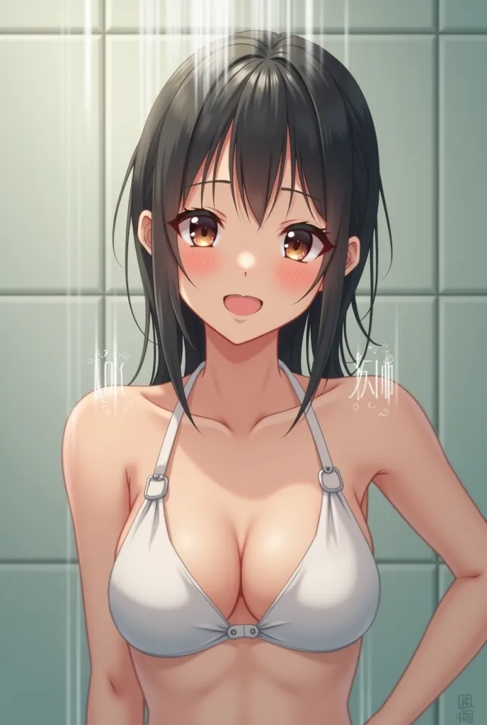 A cute Japanese woman is taking a shower、View your viewers
