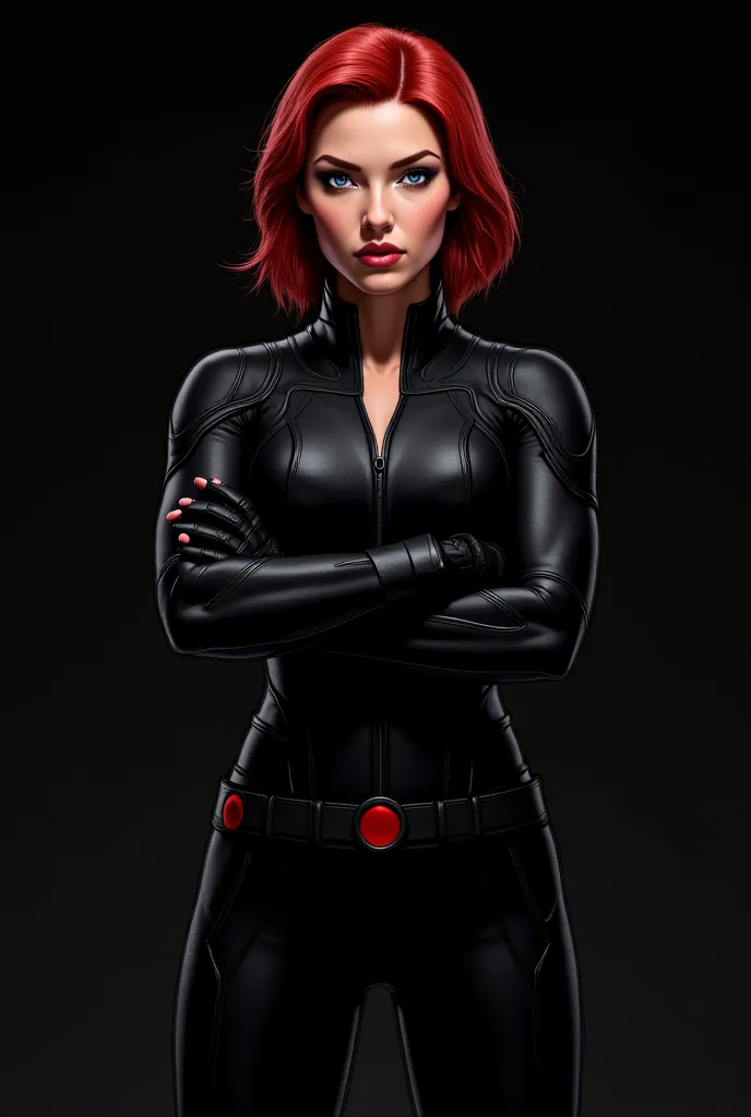 Black Widow Crossed Arm Drawing