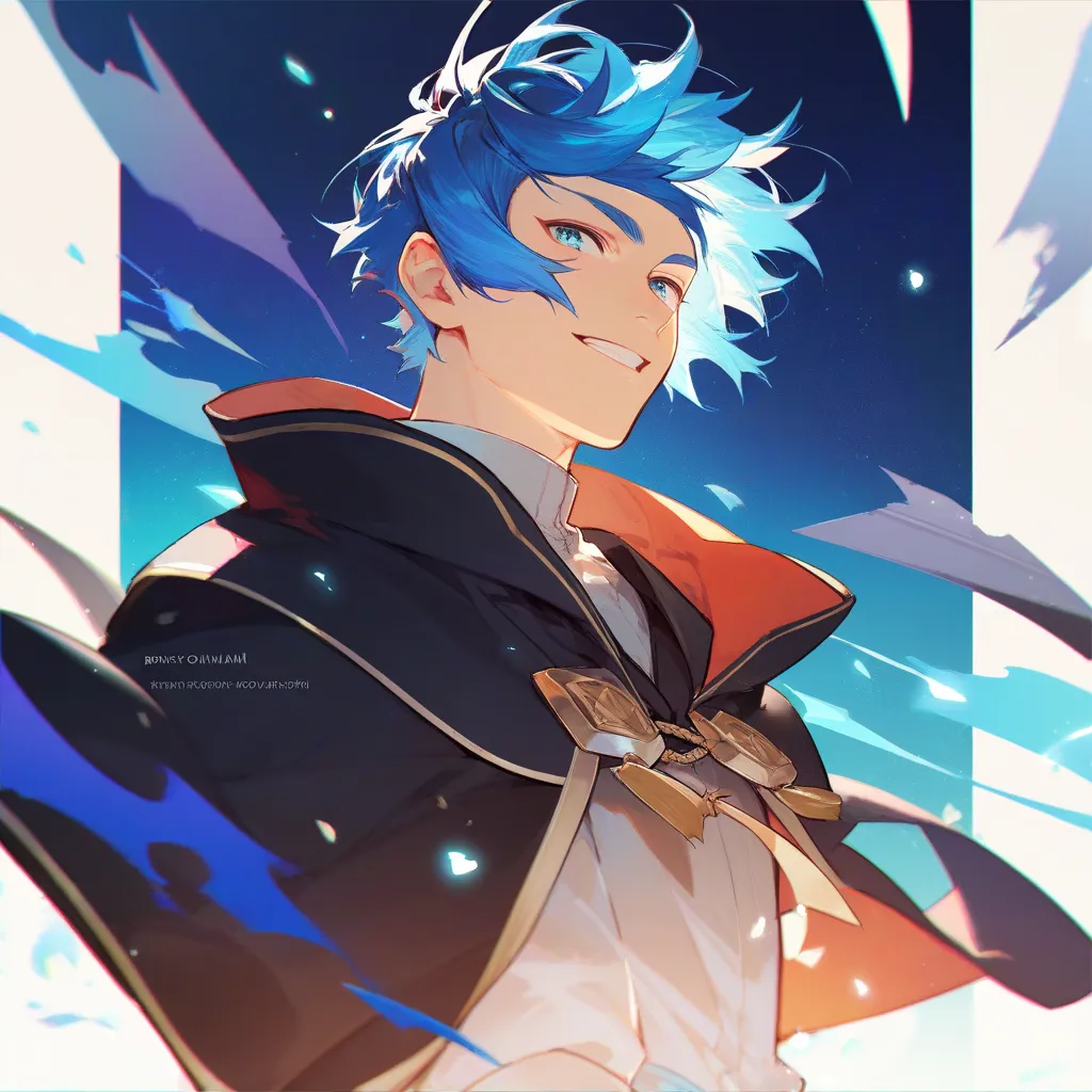 blue-haired male wizard