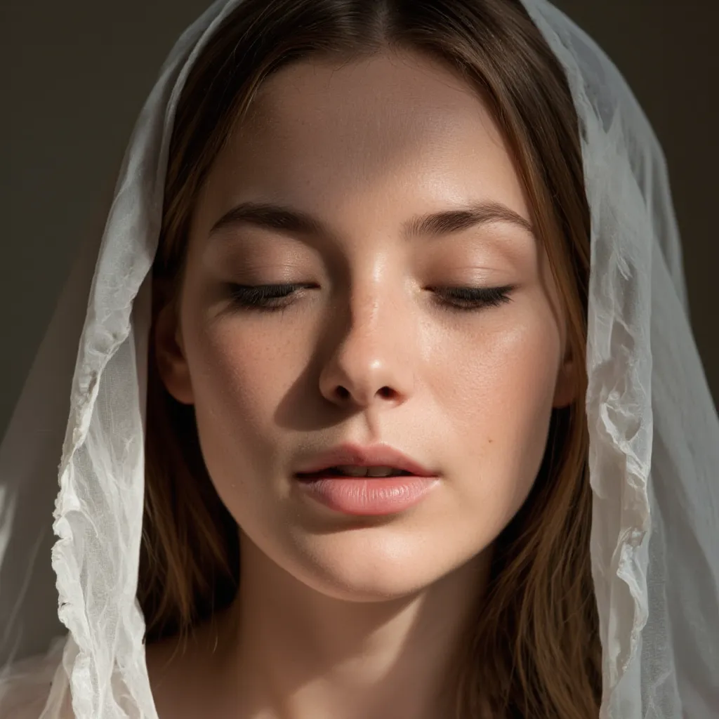 woman focus, face close up, nude