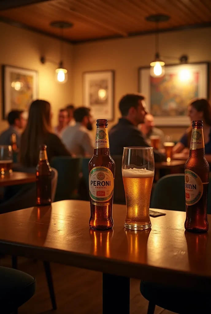 A room full or peroni original beers