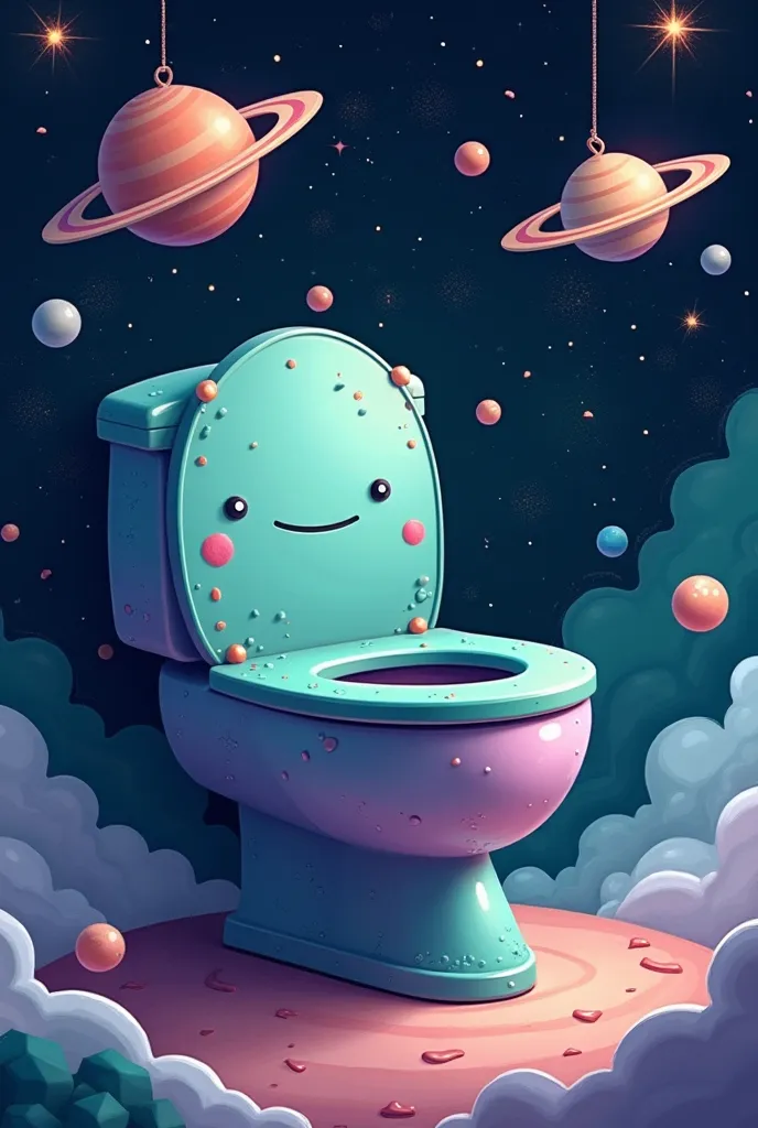 Generate toilet with planet design