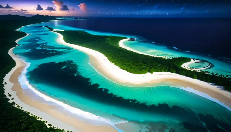 超high image quality during sick leave, high image quality during sick leave, high quality ,Spectacular views at night,Tropical Beach, light green to bright green ,The ocean breeze is blowing,blue fluorescent beaches expand spectacular ocean views, blue lig...