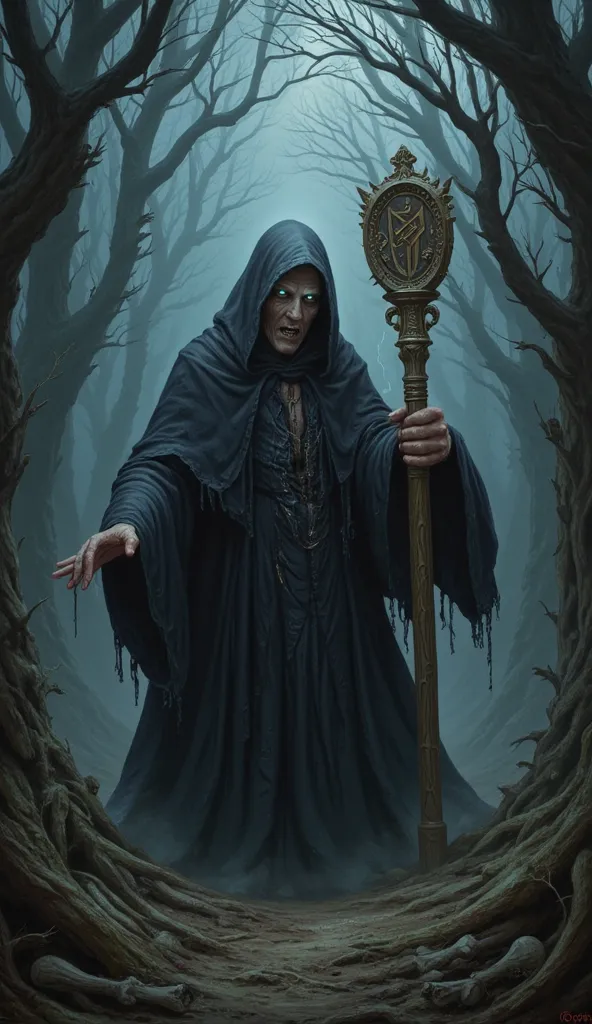 evil wizard in dark wood