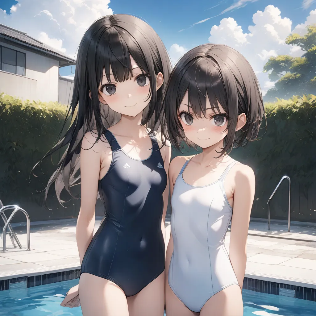 anime, best quality, ultra hi-res, high definition,ultra high definition, Highly Detailed CG, 8K, masterpiece, Highly Detailed CG Unit Wallpaper, texture, unbelievably ridiculous, ultra high resolution, RAW Photo, (Two girls standing side by side), BREAK, ...