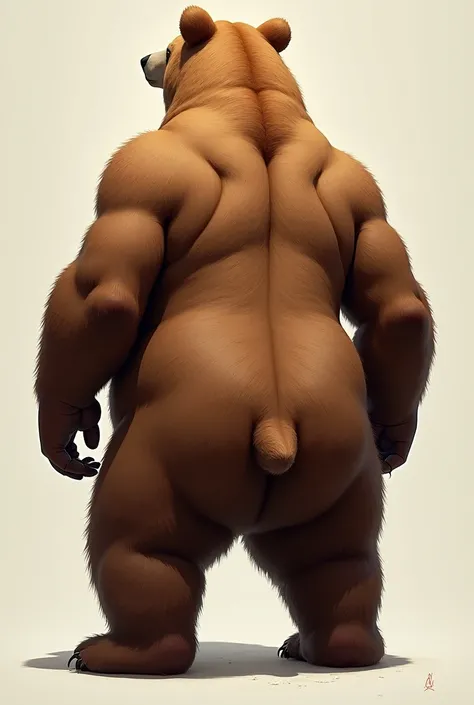 Bear(Maron)With a gigantic ass (naked)showing his ass (opening my ass)