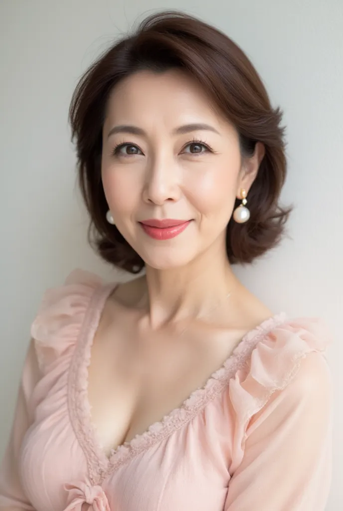 ( Excited Mature Woman , 48 years old,   Japanese,  masterpiece,  top quality,  High Resolution, realistic:1.37,  sharp concentration:1.4,      an unrivaled concert venue    , ultimate beauty),  close-up, fine laugh lines:1.2,  Slightly Scarlet Natural Mak...