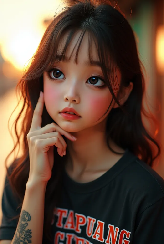 3D photo 8K portrait photo, High quality shot with the highest quality camera. Canon Cameras, Fuji camera uses the highest quality and most modern film, ภาพและสีสันที่imagesเกินจริง,Portrait of a young Asian girl with a round face, Korean super model photo...