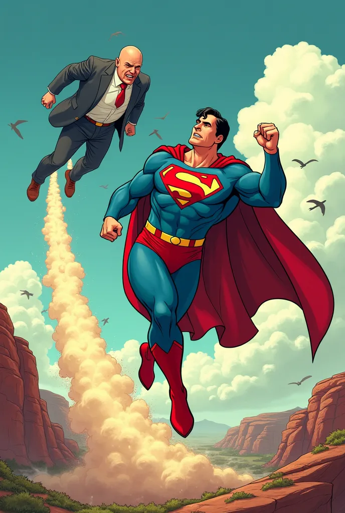 A comic where Superman farts very hard and makes Lex Lutor fly from Argentina to Brazil