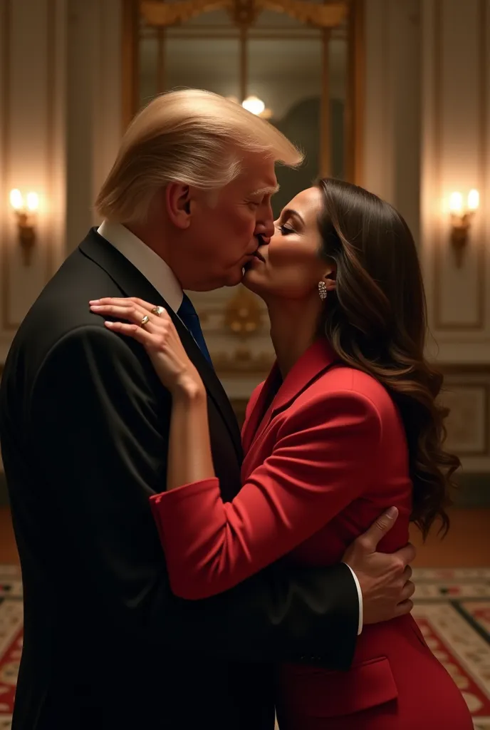 Donald Trump and Giorgia Meloni kissing