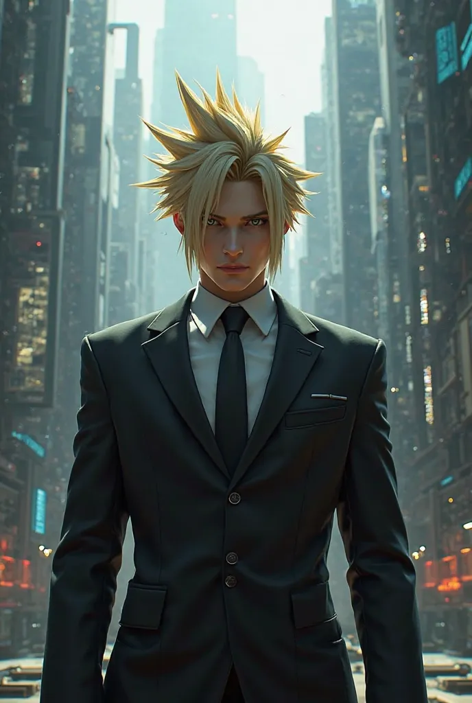 Cloud of final fantasy 7 as a president