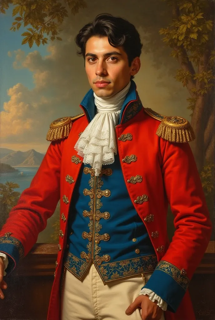 Francisco de Miranda boy dressed like the time in Venezuelan colors