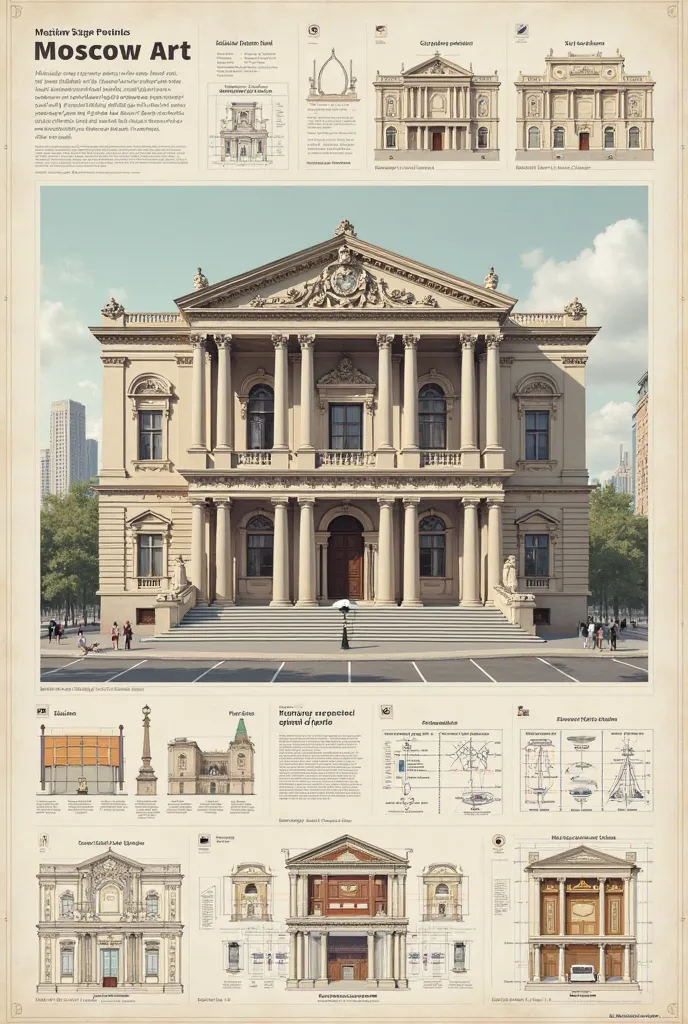 Architectural infographics of the Moscow Art Theater building (now the Moscow Art Theater named after. Gorky )