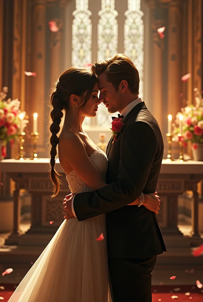 do katniss everdeen kissing on an altar with petta from the hunger games