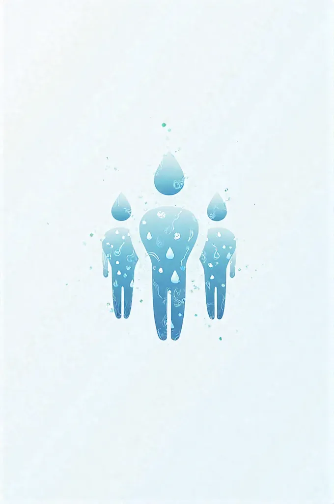 Create similar symbols on three identical figures for a logo referring to purified water full hd