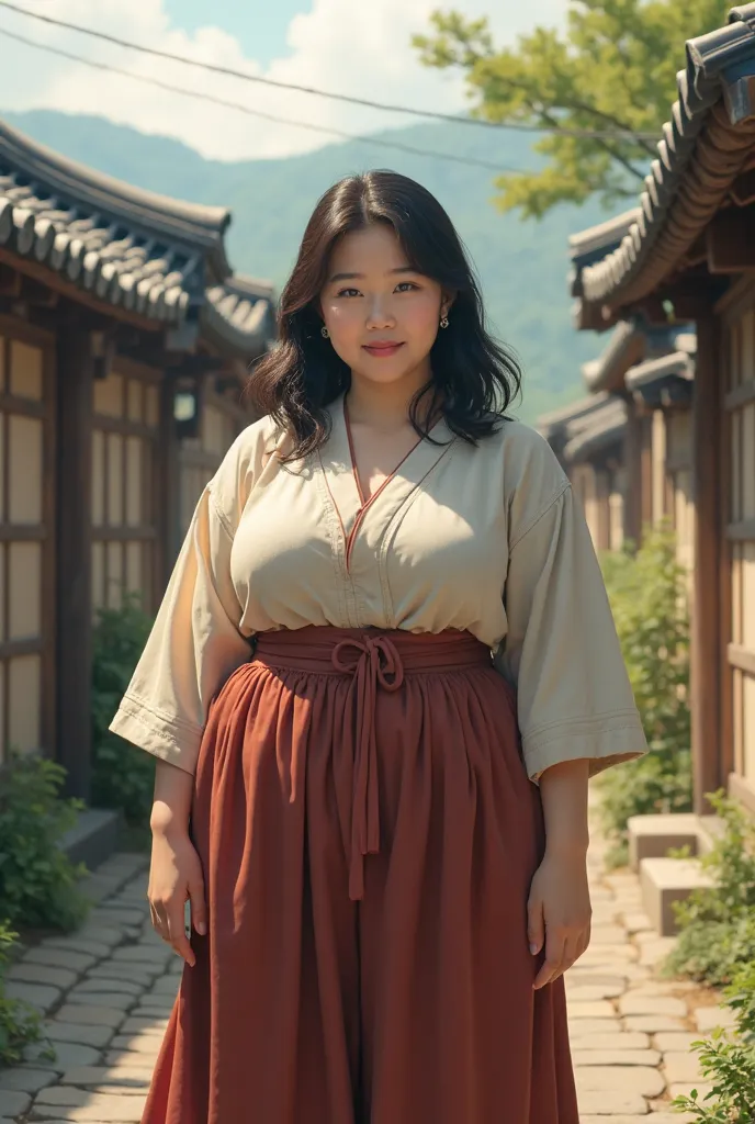 Village girl of Korea with fat body big boobs