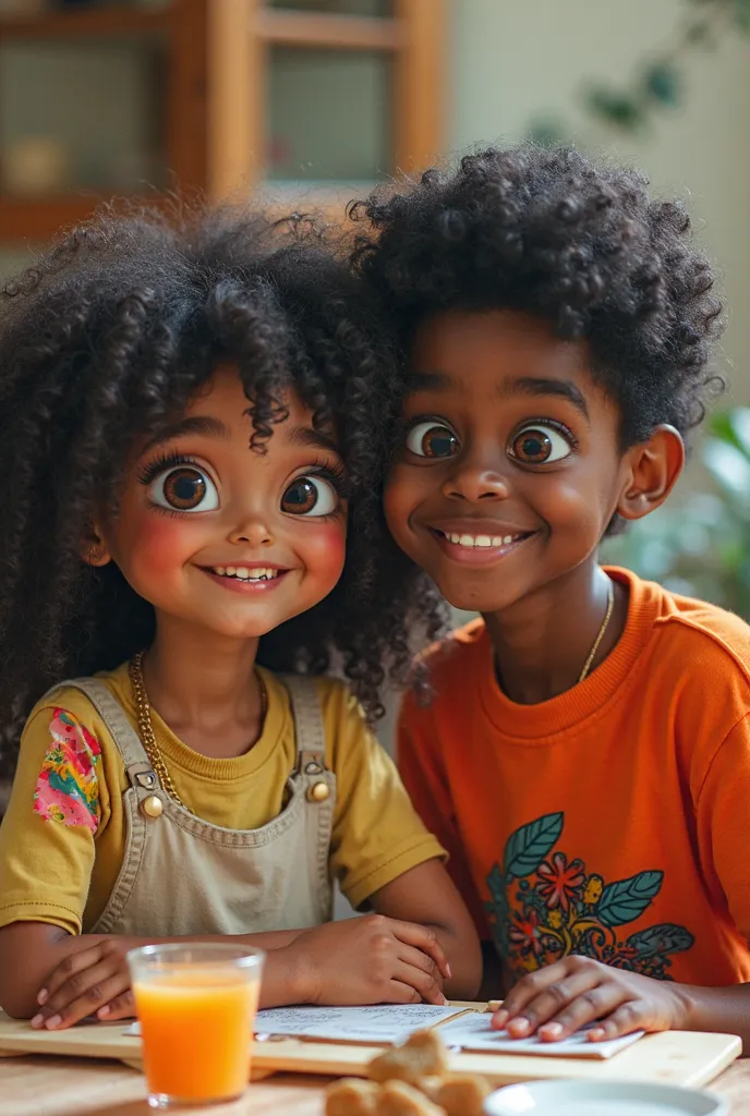 there are two people that are sitting at a table together, a photo by Bernie D’Andrea, reddit, tachisme, malika favre, sakimichan and frank franzzeta, diverse haircuts, with brown skin, cute boys, whitebangsblackhair, looks like fabiula nascimento, alex ya...