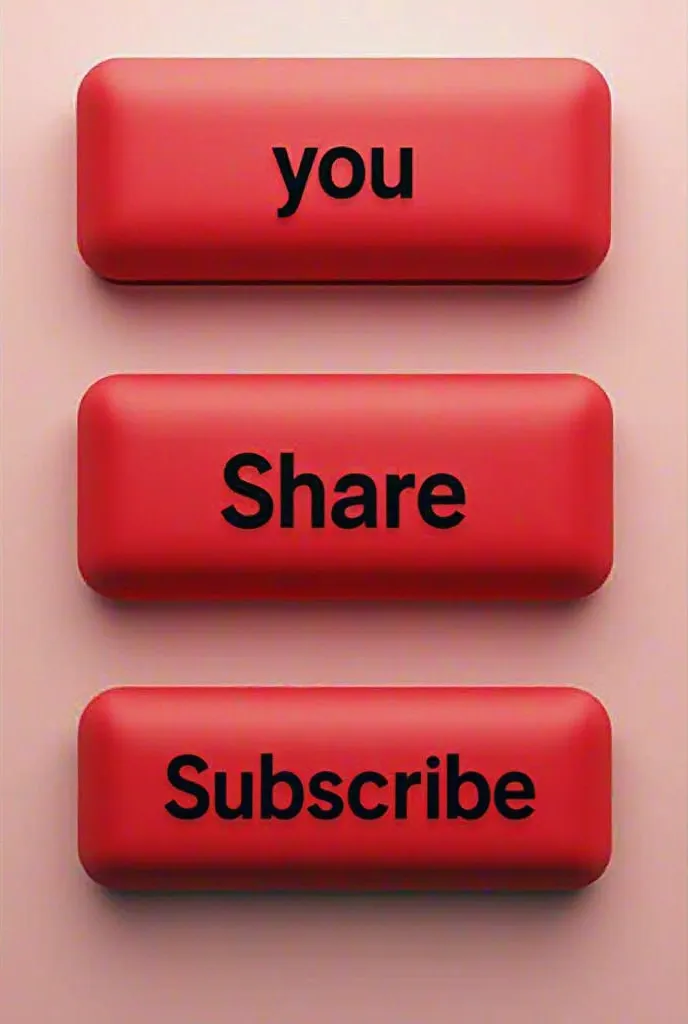 I want a picture where there is a button for you, the share button, and the subscribe button are black and the color of the buttons is red 9:16