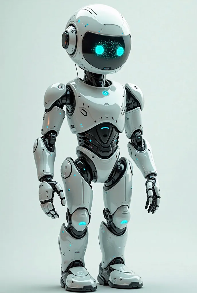 Create a highly detailed futuristic humanoid robot, designed for a technology festival aimed at young people. The design must be elegant and realistic, with a sophisticated metallic body, inspired by science-fiction costumes and modern exoskeletons.

Main ...