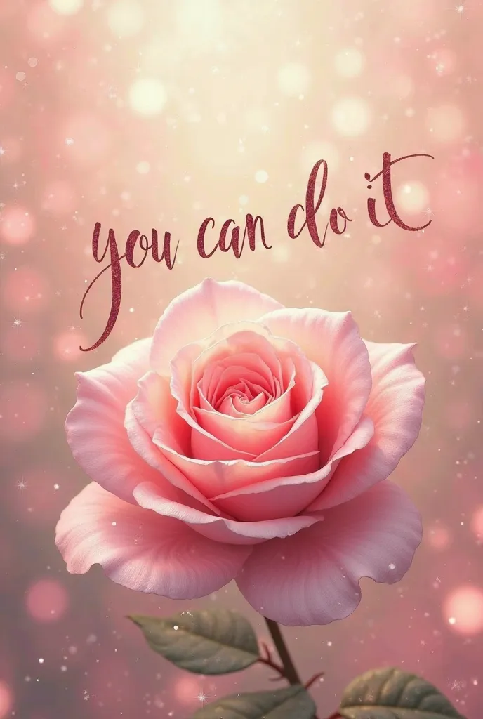 YOU CAN DO IT written on a pink rose gold girly and fairy background