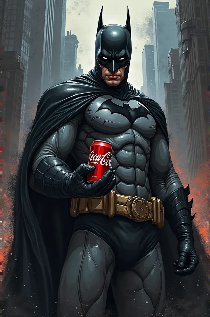 Illustration of Batman with a Coca-Cola in his hand