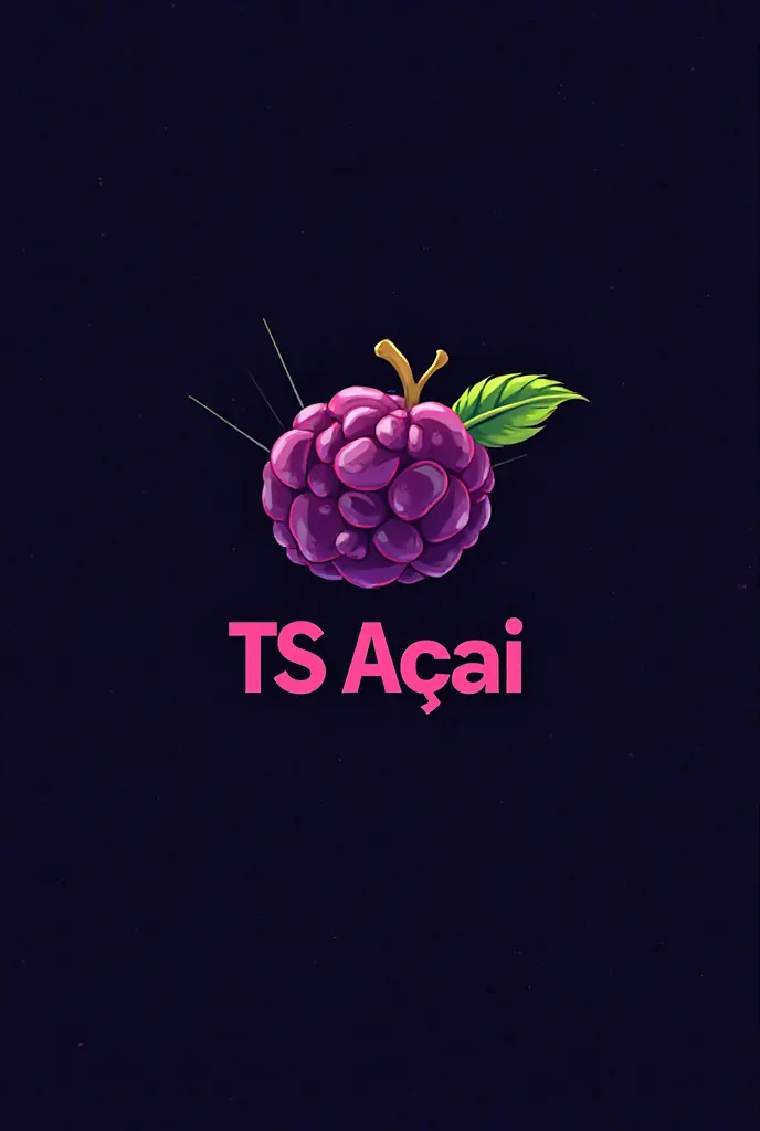 I want a brand logo with the name Ts Açaí 