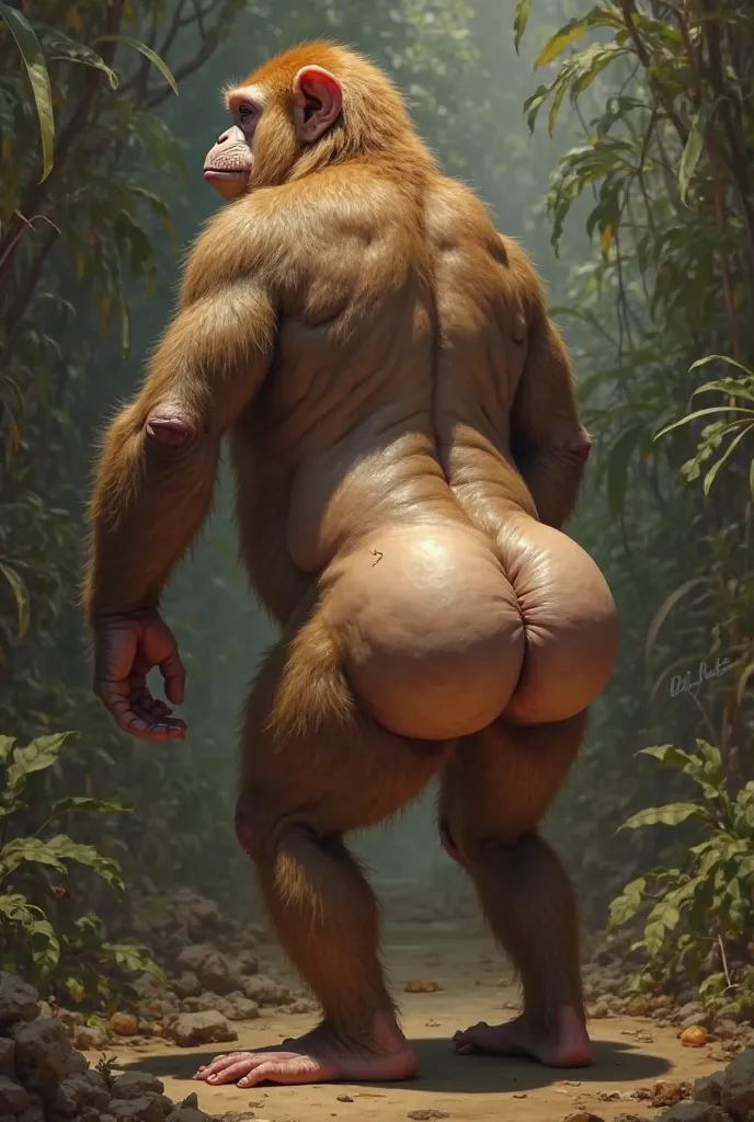 Macaco🙊 com uma bunda gigantesca (naked)showing his ass( opening my ass)