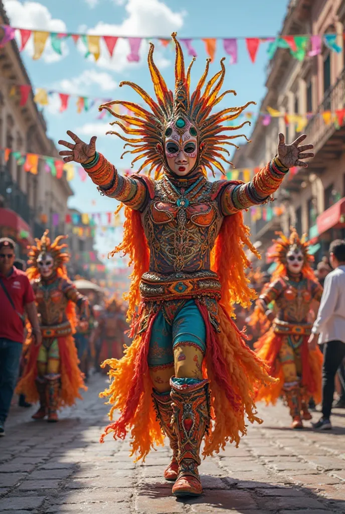 Make an image of the Bolivian Carnival that says "Corso de Corsos" whatever carnival,  pretty, marvelous, please 