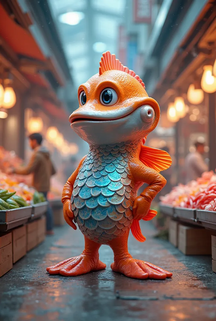 3D mascot for fish trading 