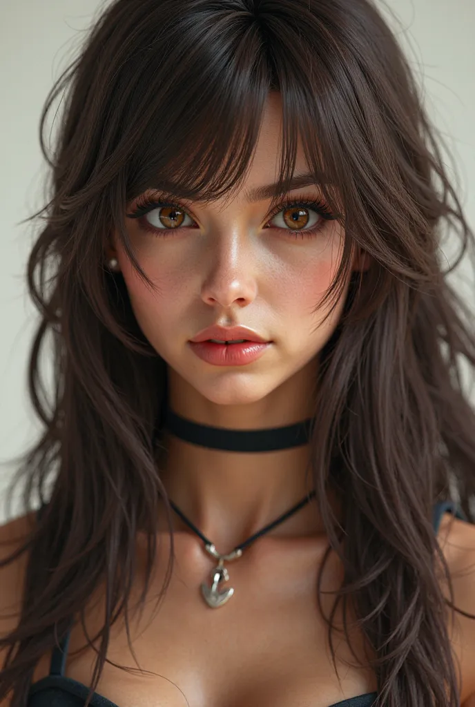 tifa Lockhart, Realistic, Facial symmetry, eyes and brown hair, fotoRealistic