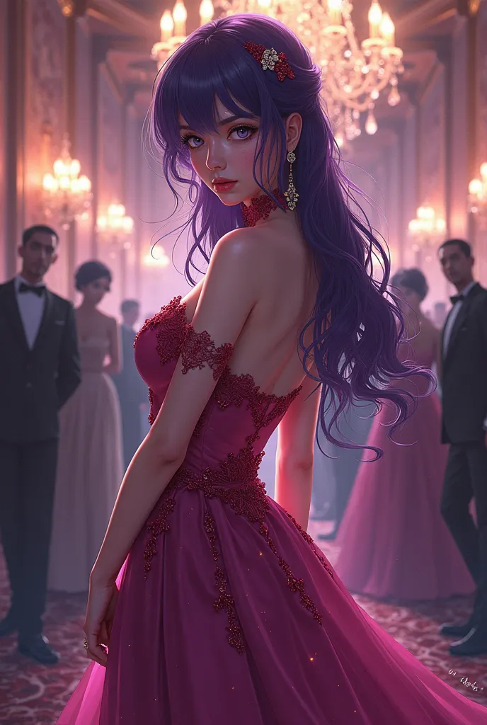 Create a demon slayer sinobu image in party dress hot 