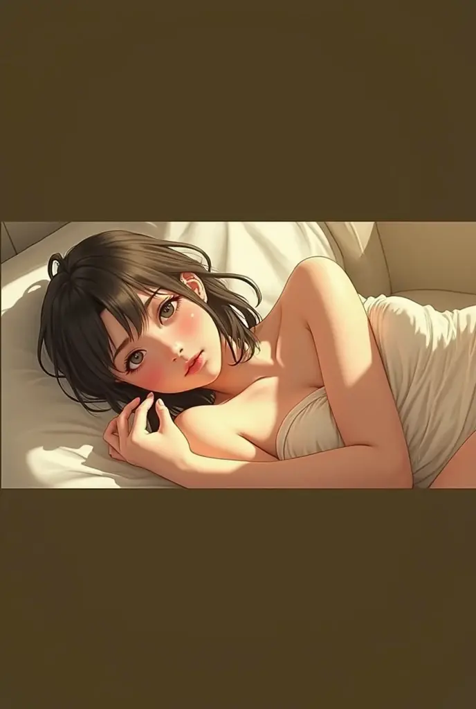 An anime girl naked and sleeping