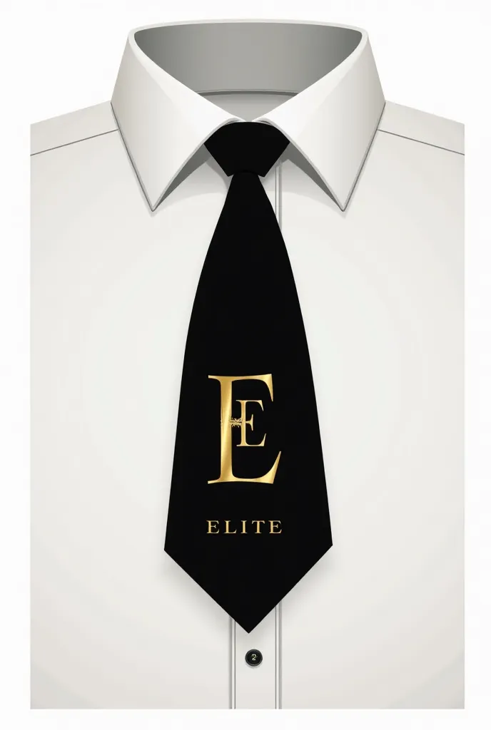 Design a classic and elegant logo for the launch of a line of luxury dress shirts called' ELITE '. typeface Use a black, white and gold, with a serif. Includes a symbol such as a shirt and tie that focuses on the shirt, stylized or a monogram with the init...