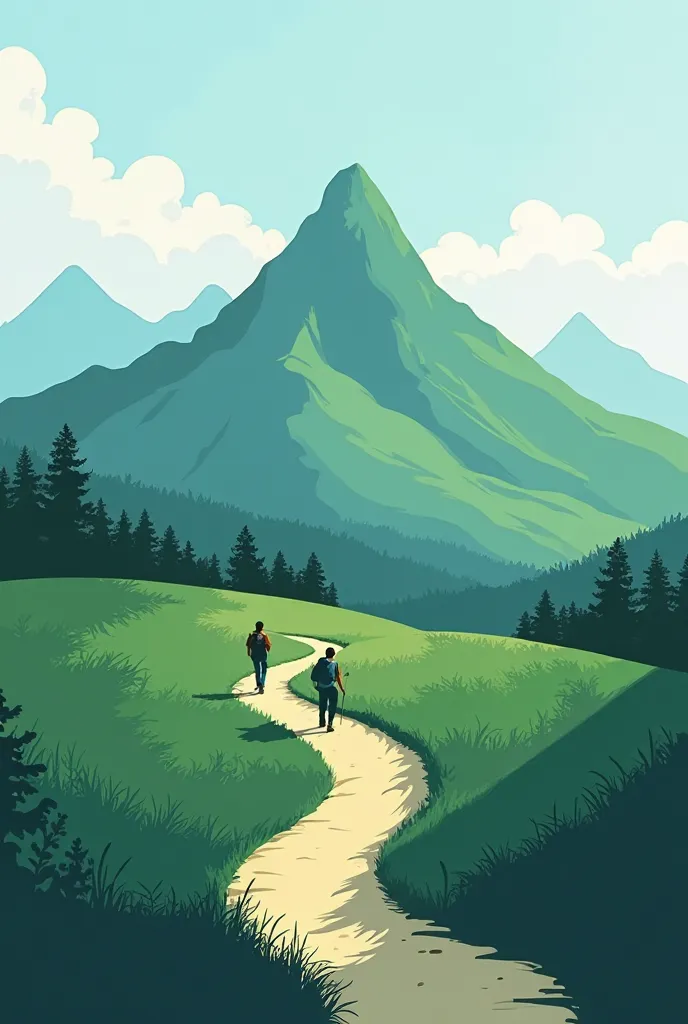  green mountain, drawn, logo, trail 