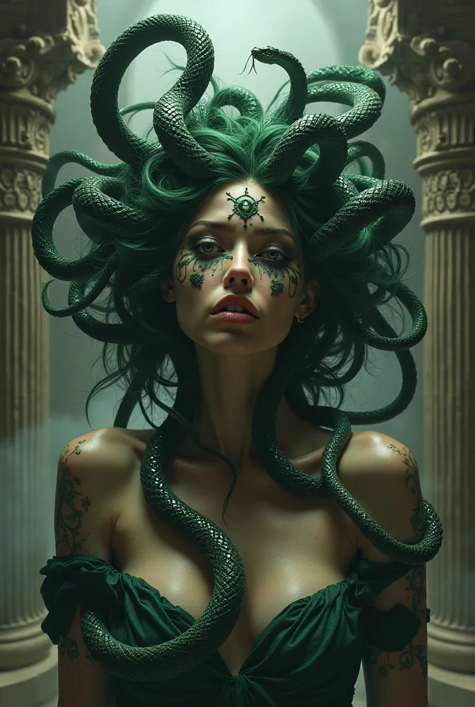 Medusa from Greek mythology with. Gestalt Law 