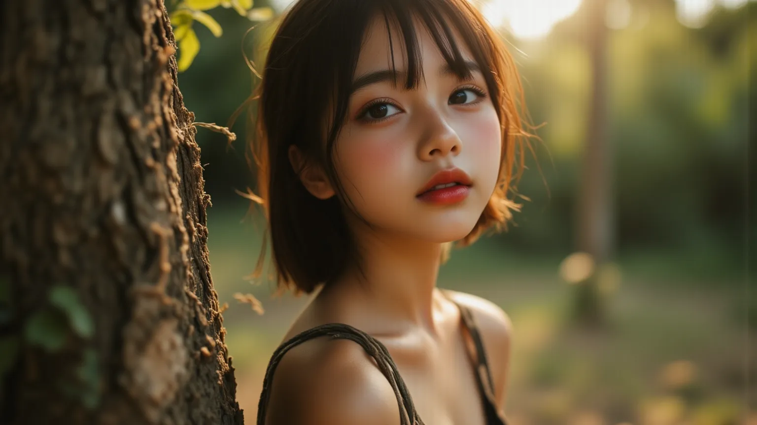 (8k), (RAW photo), (top quality),(super high resolution), (realistic), (shot with a Canon EOS R5, 50mm lens, f/2.8 aperture ), (masterpiece), (best quality), (very well detailed), (young and cute asian woman), 18+, (very young girl:1.3), (Cute Loli), ((ana...