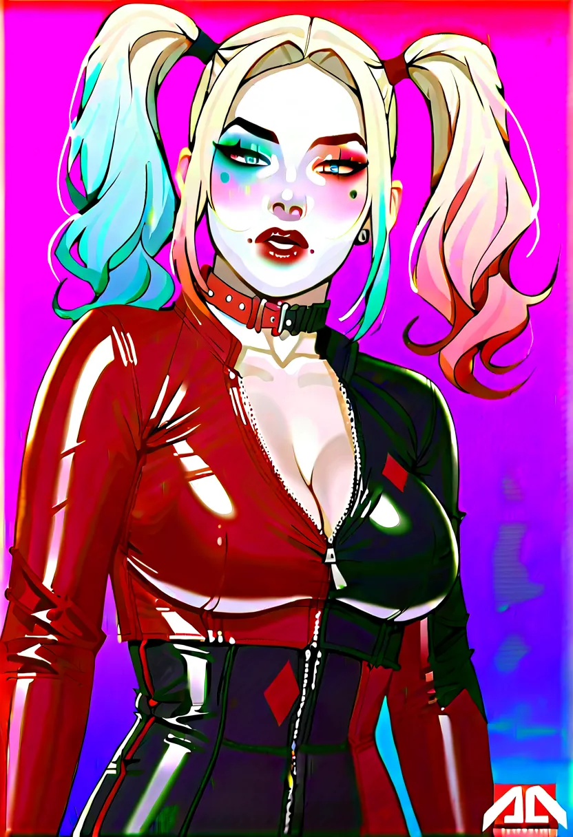 score_9,score_8_up,score_7_up,score_6_up,derpibooru_p_95,detailed eyes,beautiful,perfect eyes,source_western,rating_explicit,harley quinn,bodysuit,mask,large breasts,tight clothes,bat