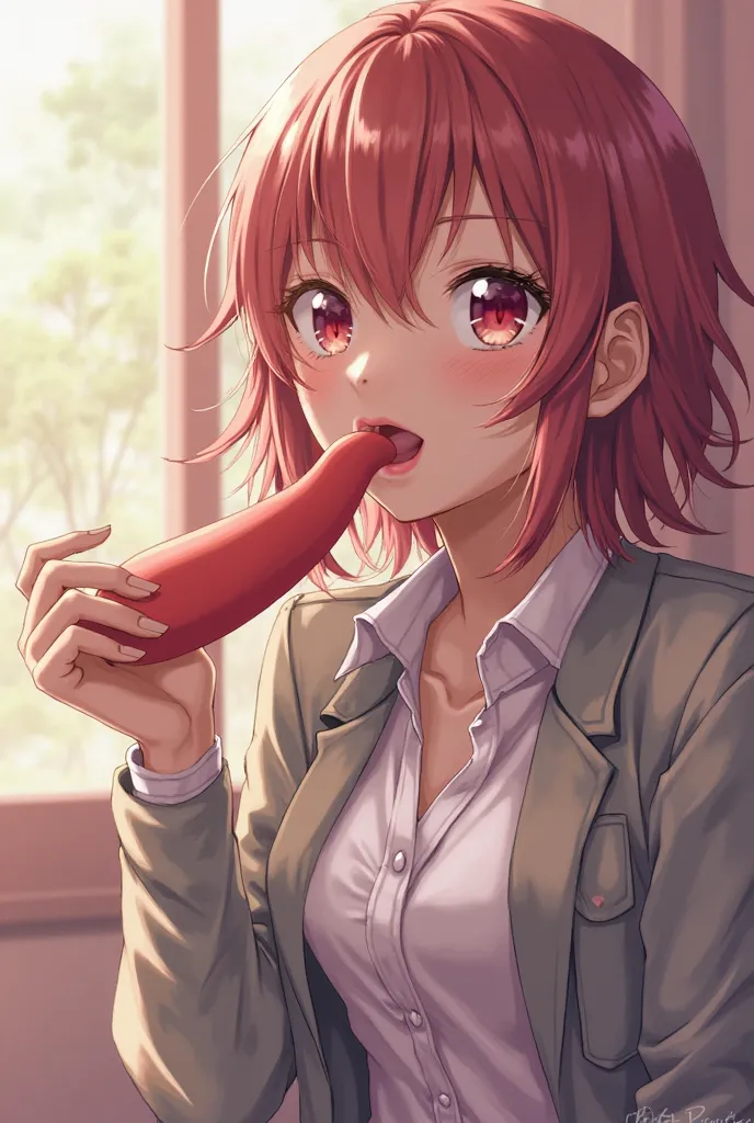 Anime character sucking a sexy cock