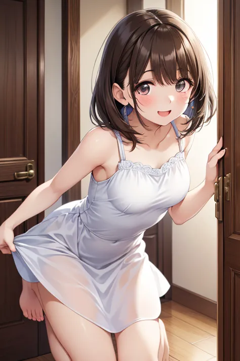 Anegasaki Nene, shiny brown hair, beautiful brown eyes, smiling face, sparkling pupils, (fine grain), highly detailed eyes, highly detailed face, highly detailed eyes,, (masterpiece:1.2, best quality), ((only1 girl)), cowboy shot,

(( top quality)), ((傑 to...