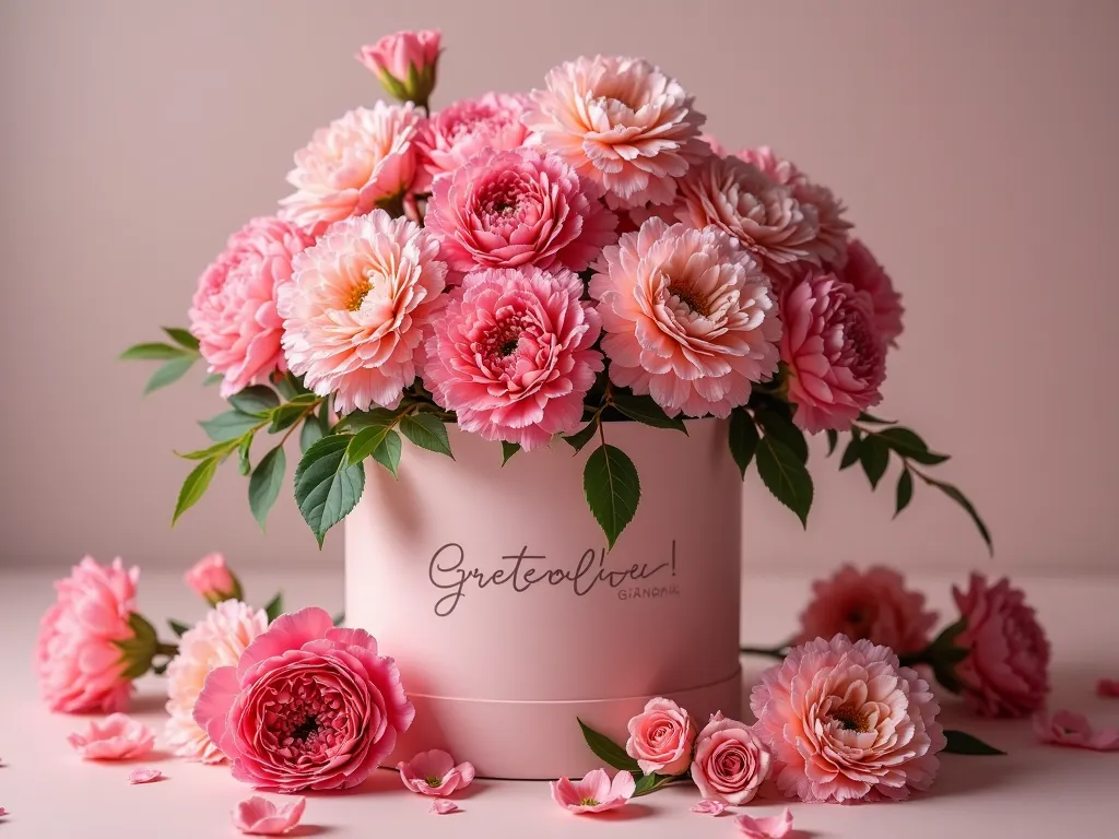 mother's day　 carnations 　Flowers scattered all over the box　grateful　luxury　