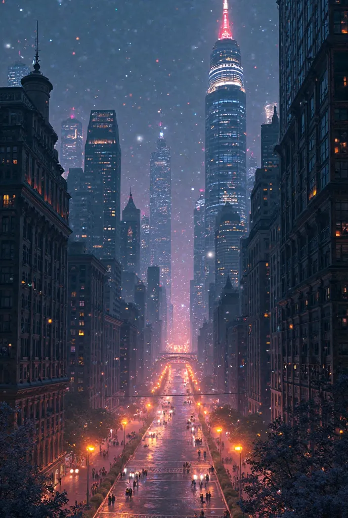 landscape of a city at night