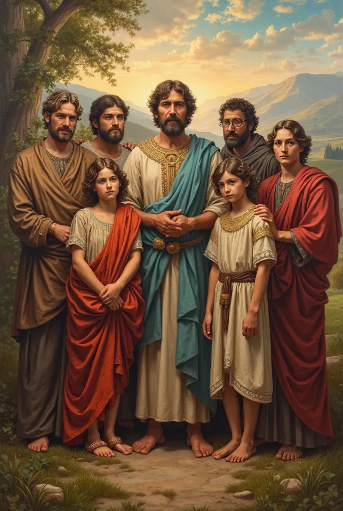 Create King David's family with his 7 brothers and their parents