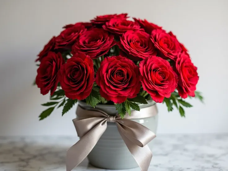 mother's day　red carnations　 Screen-Filled Flowers　Decorate with silver ribbons　grateful　luxury　