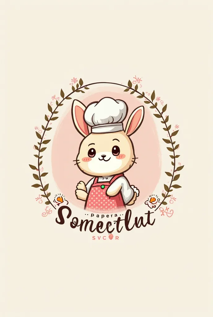 Bunny logo with chef's hat called Petite Sweets Buffet