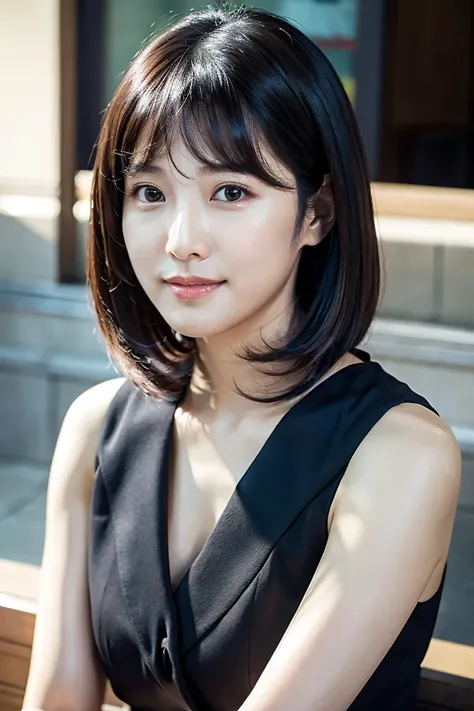 black hair short hair、Age 35、Chest Valley、 with long brown hair and bangs, Closeup of Tsuyu , Beautiful Korean Woman Wearing Black Hair, Gorgeous Young Korean Women, Cute Korean Actresses,  Nam Jae-yeon, Korean idol portraits,  Jung Hwa-choi , beautiful yo...