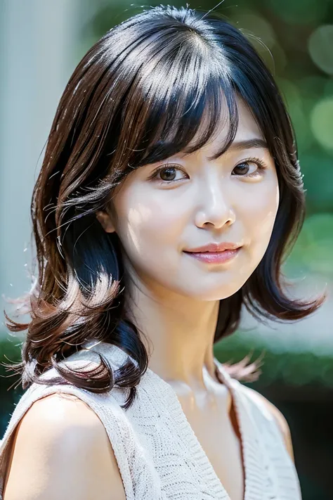 black hair short hair、Age 35、Chest Valley、 with long brown hair and bangs, Closeup of Tsuyu , Beautiful Korean Woman Wearing Black Hair, Gorgeous Young Korean Women, Cute Korean Actresses,  Nam Jae-yeon, Korean idol portraits,  Jung Hwa-choi , beautiful yo...