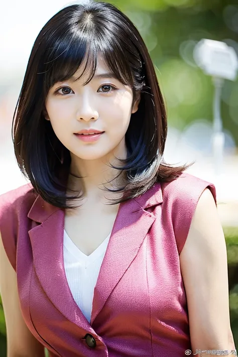 black hair short hair、Age 35、Chest Valley、 with long brown hair and bangs, Closeup of Tsuyu , Beautiful Korean Woman Wearing Black Hair, Gorgeous Young Korean Women, Cute Korean Actresses,  Nam Jae-yeon, Korean idol portraits,  Jung Hwa-choi , beautiful yo...