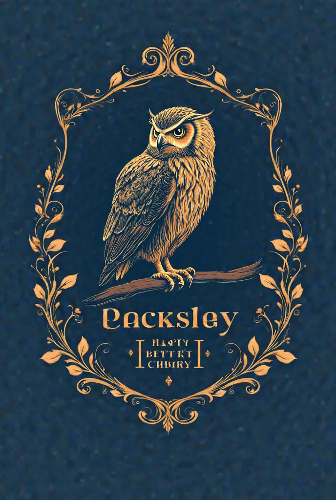 elegant logo for parents and teachers night with a touch of blue and gold and owl